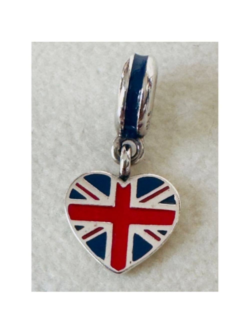 Genuine Pandora "Great Britain Heart Flag" Charm 791512ENMX - retired